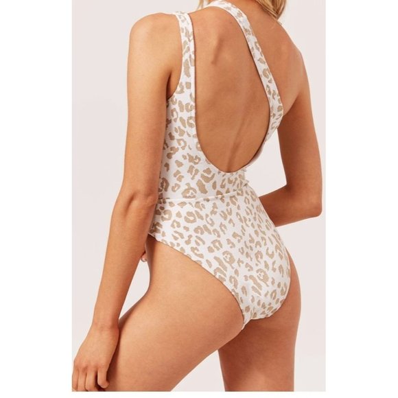 Solid & Striped The Issi One Piece in Gold Leopard Size M - Picture 6 of 12